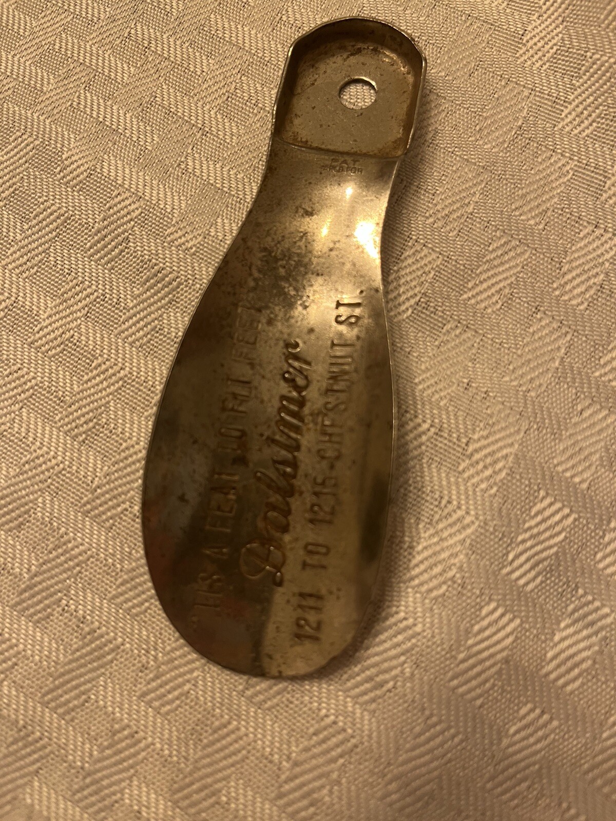 Vintage Advertising Metal Shoe Horn DALSIMER’s Philadelphia PA
