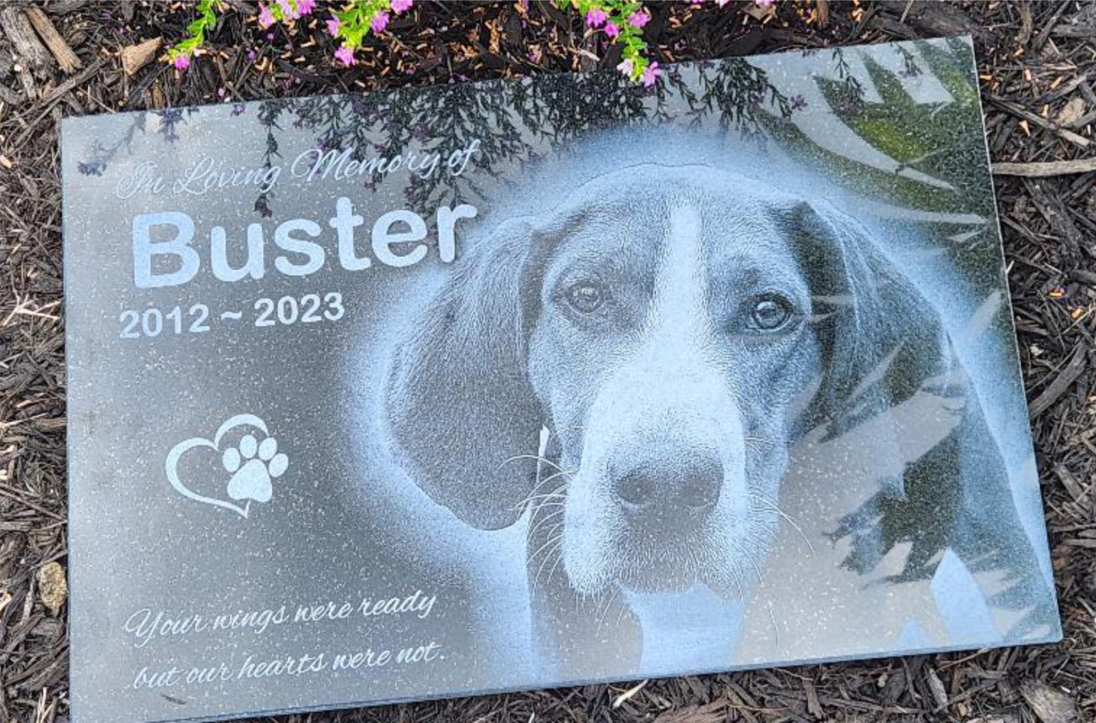 Pet Stone Memorial Grave Marker pet grave stone  Headstone Person Dog 10"x18"