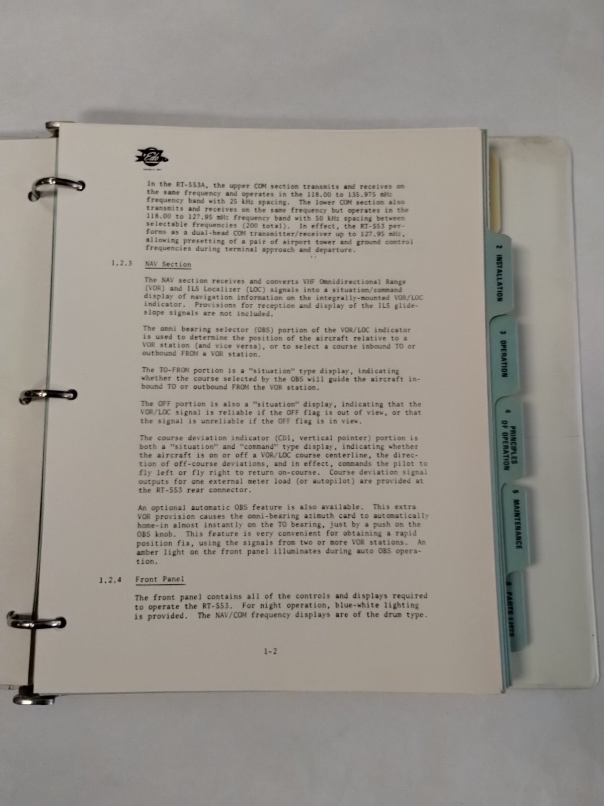 Edo-Aire RT-553, RT-553A NAV/COM System Technical Manual-Original