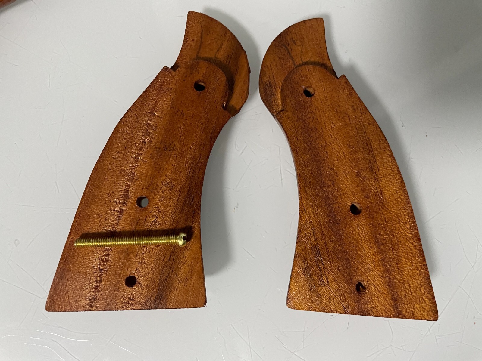 New! Hardwood Grips for S&W K/L frame Square Butt Checker Panel