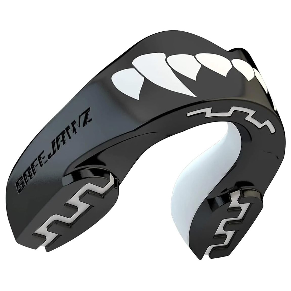 SafeJawz EXTRO Sports Mouthguard Dual Layer Mouth Guard with Case - Black Fangz