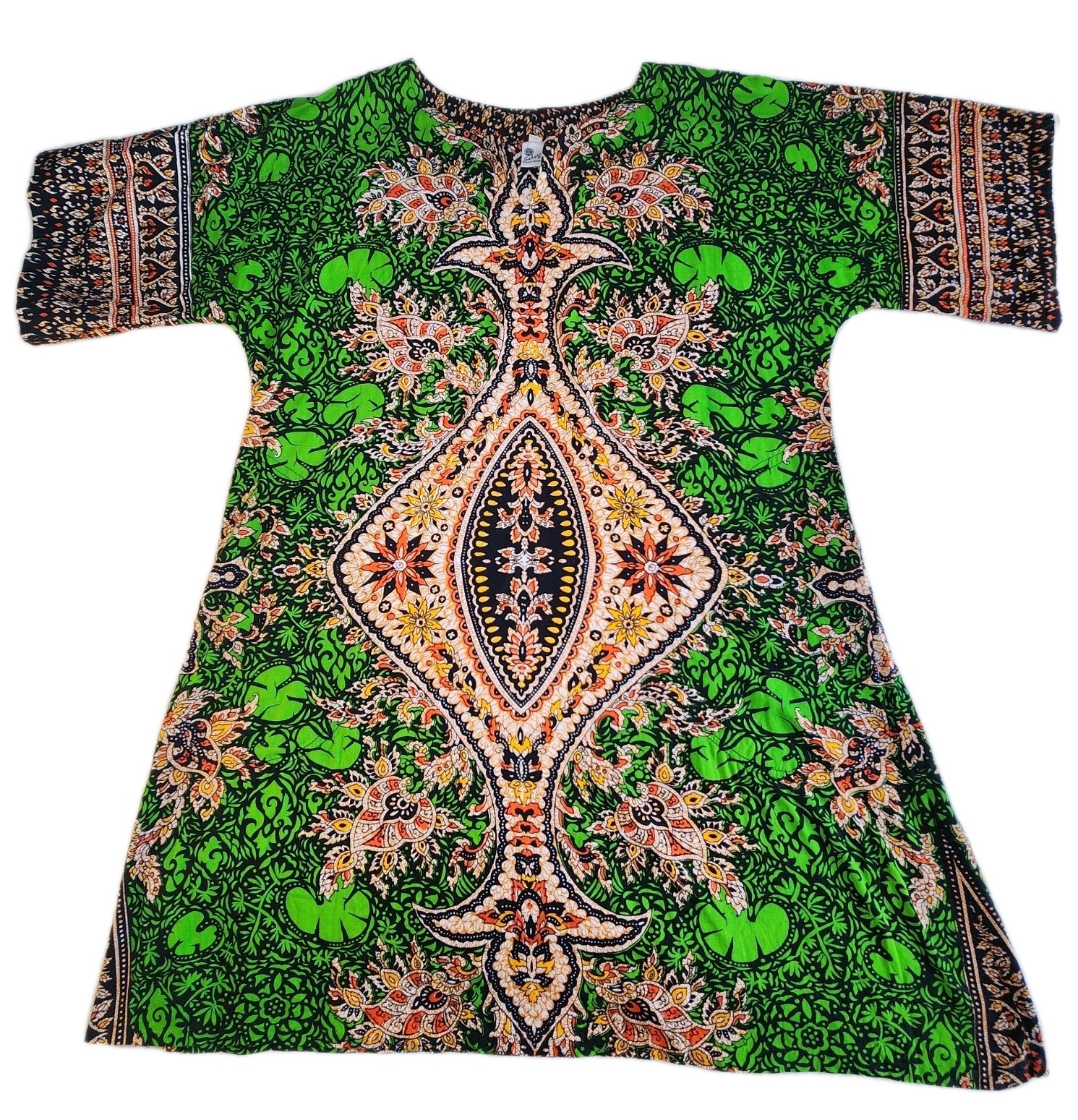 Sabysco Dashiki Shirt Top Mens Small Green African Pakistani Classic VTG