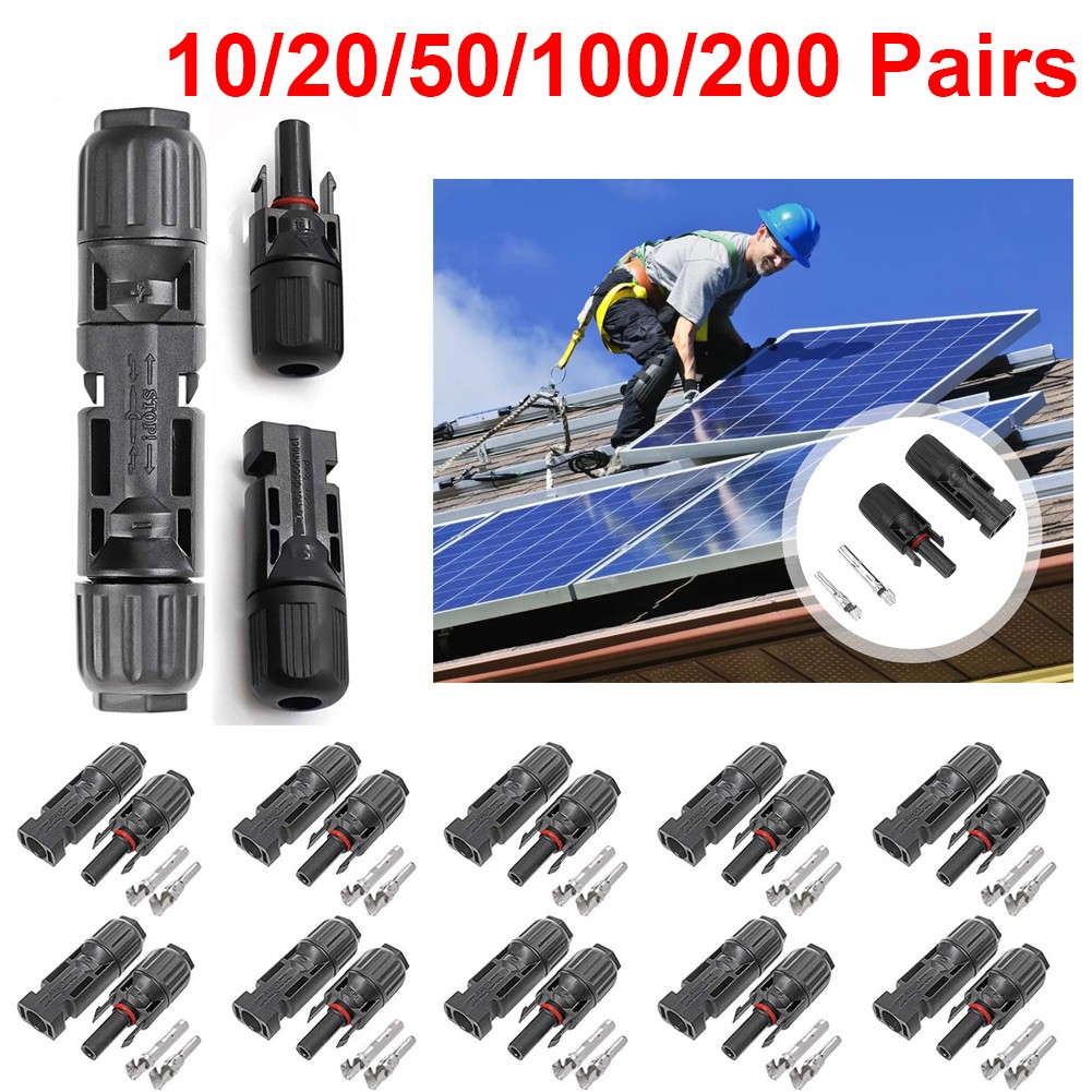 10-200Pairs Male Female M/F Wire Cable Connectors Solar Panel Adapter Waterproof
