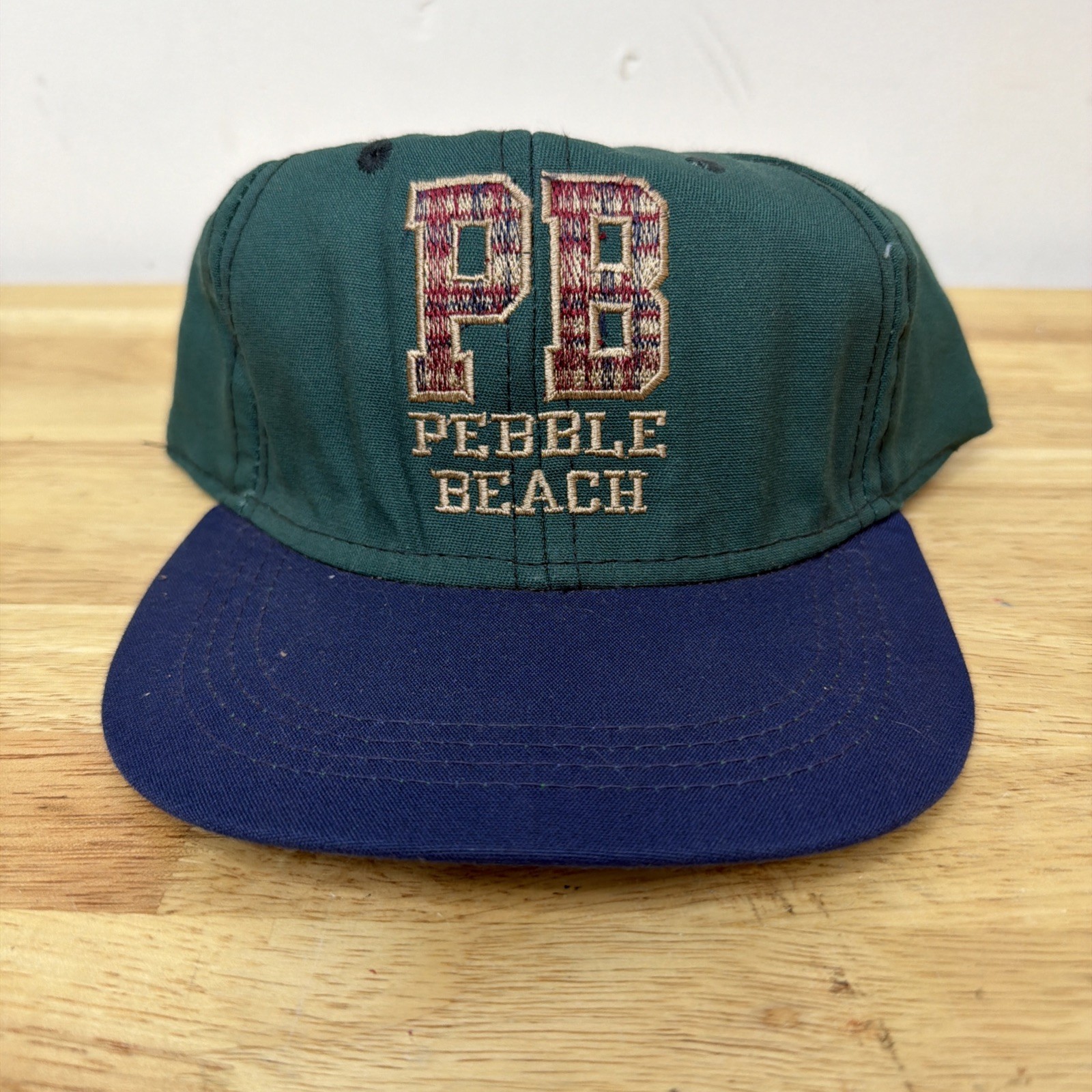 Vintage PB GOLF Pebble Beach Course Links PGA Embroidered Hat Cap Made In USA