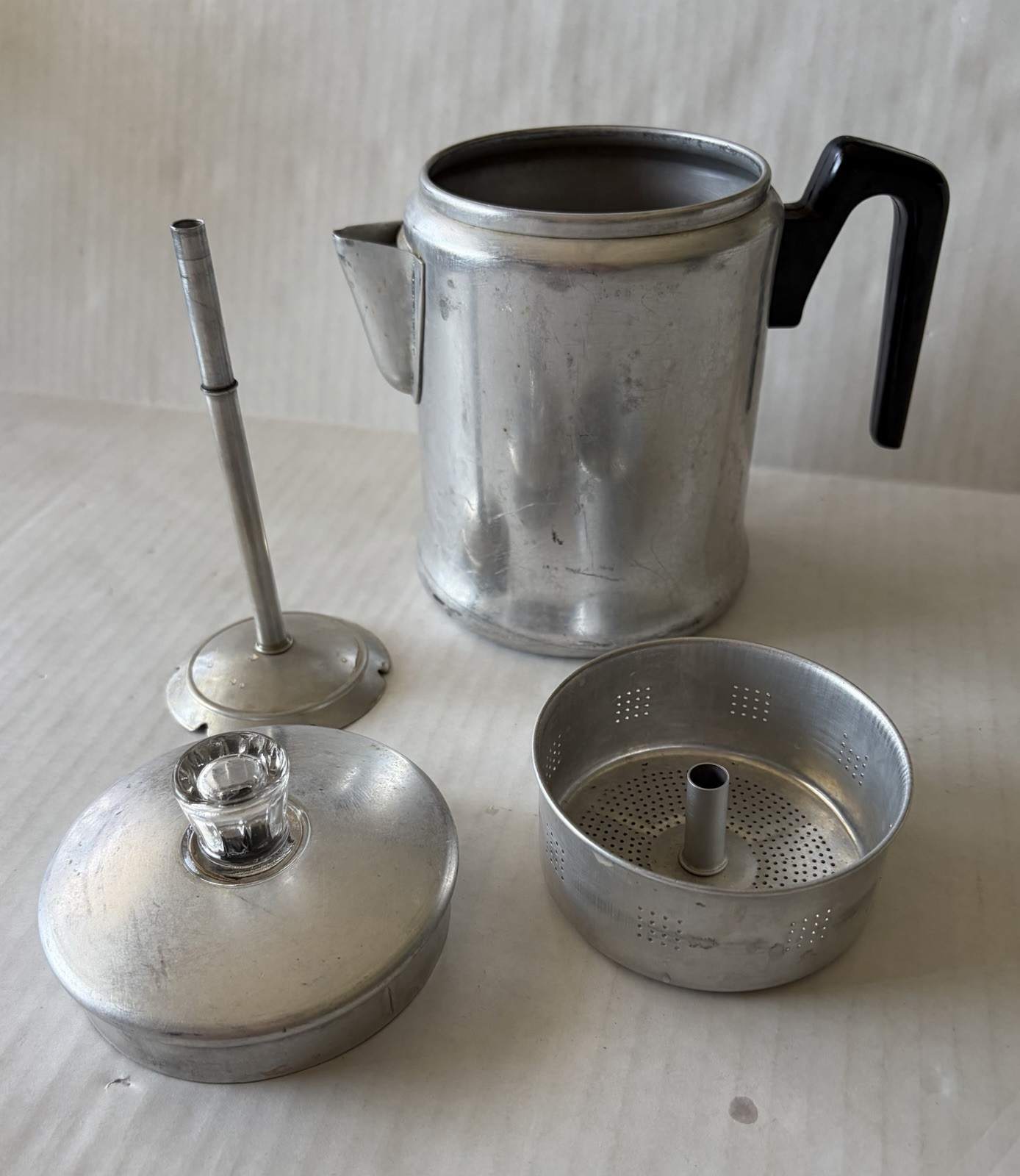 Vtg Aluminum Ware 7 Cup Stove Top Camping Coffee Pot Percolator USA Lightweight