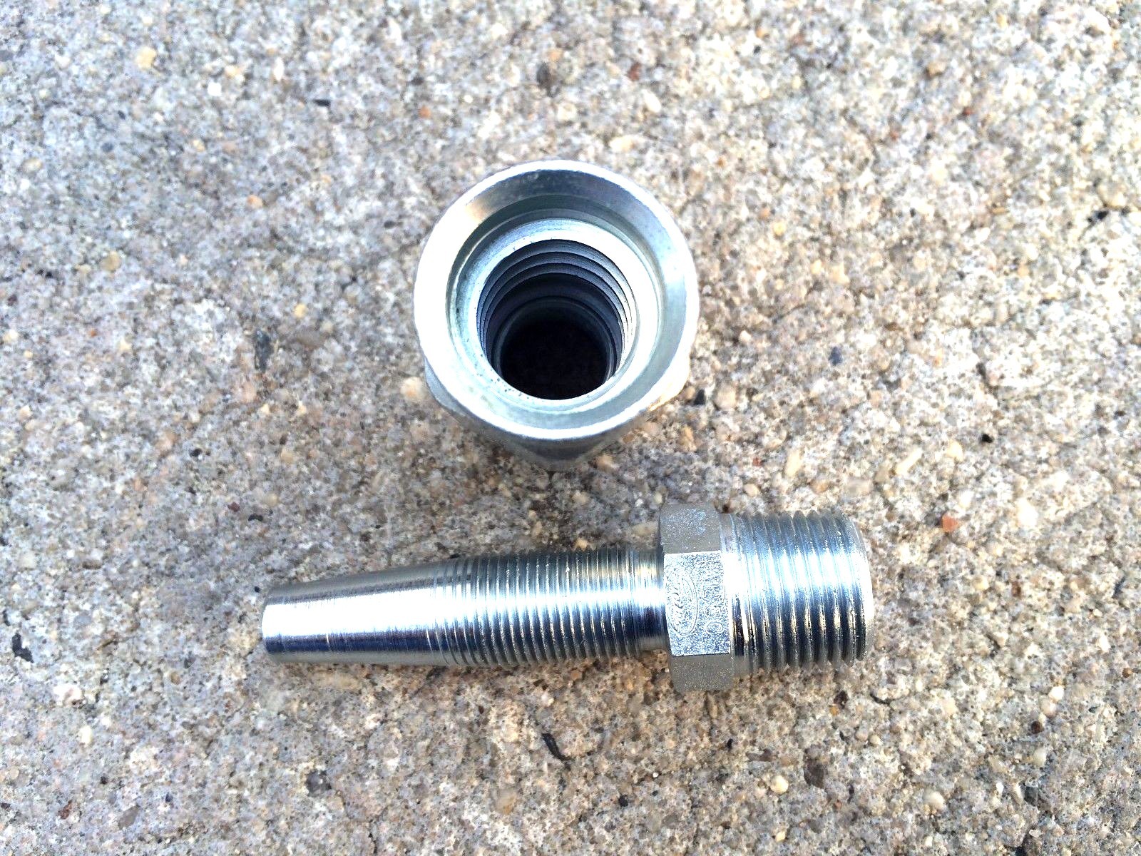 Gates 3/8" Reusable Coupler Hydraulic Fittings Solid for 1-Wire Hose