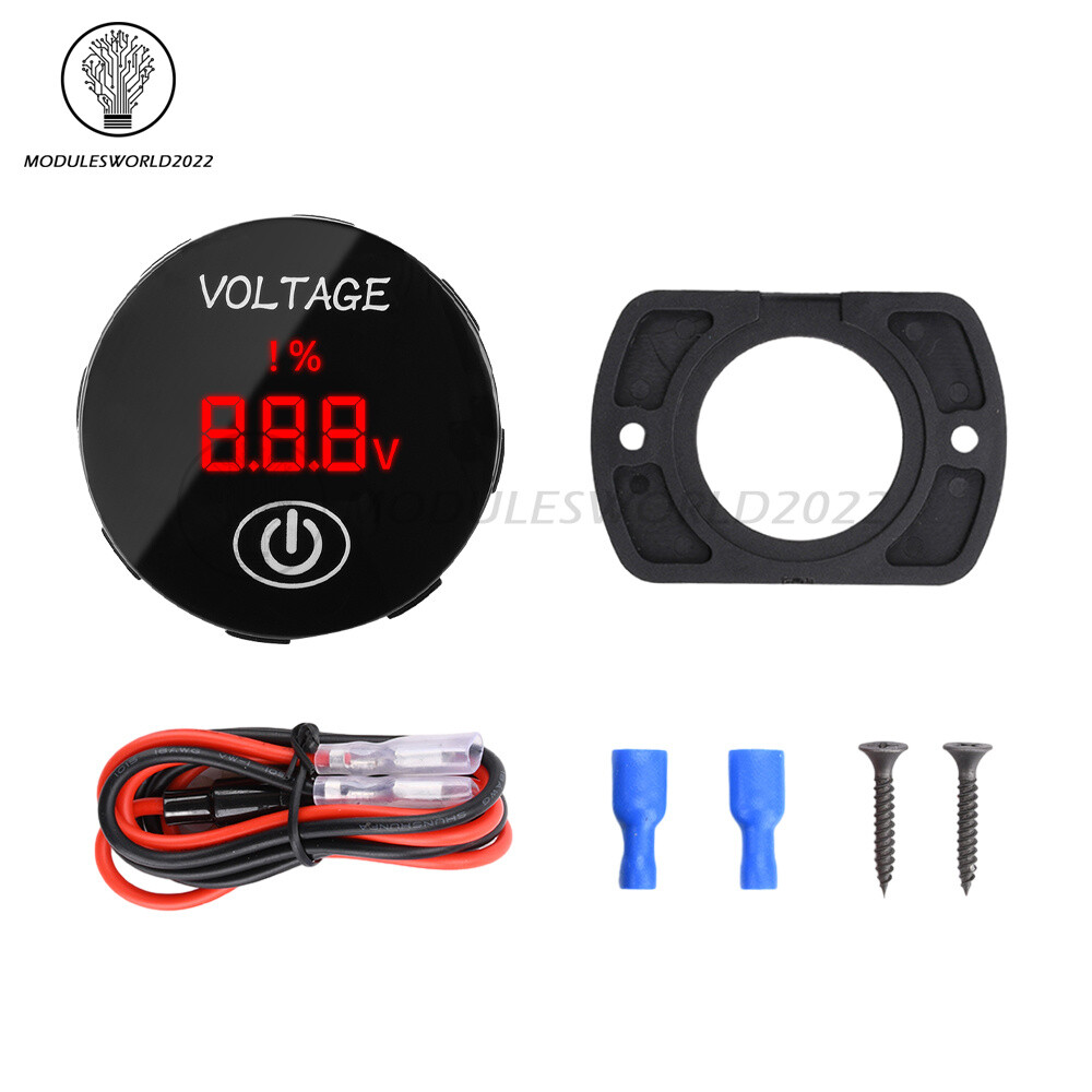 DC5-48V LED Digital Voltmeter Waterproof Voltage Gauge With Touch For Car Boat