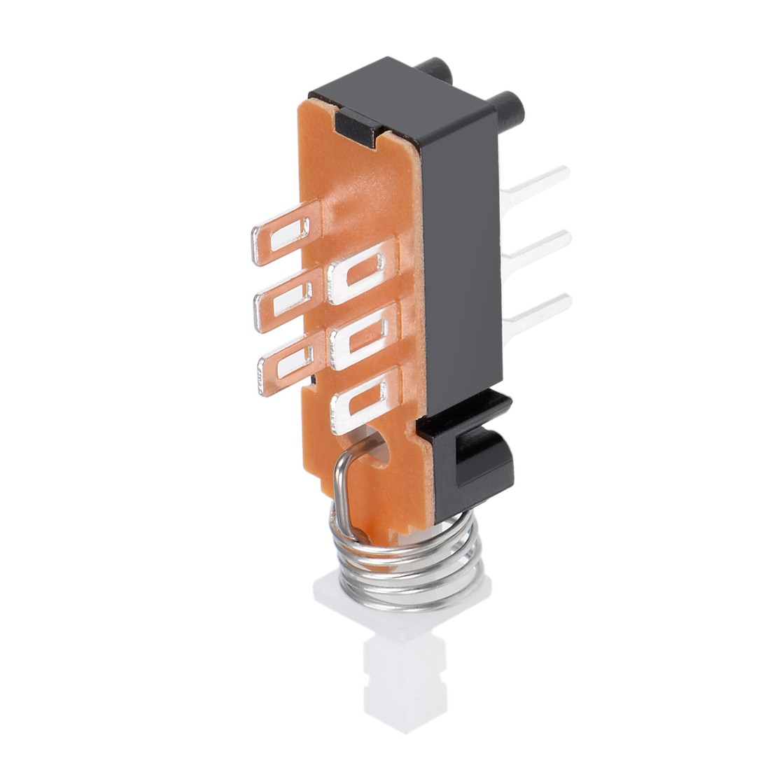 2Pcs DPDT 6 Pin 1 Position Self-Locking Push Button Switch Straight Through Hole