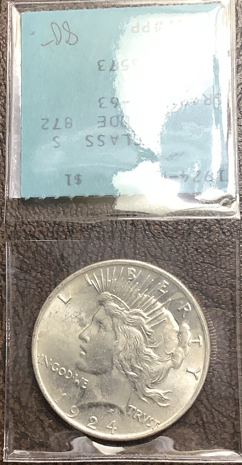1924 Peace Silver Dollar Toned Reverse Lustrous Choice BU From Old Collection