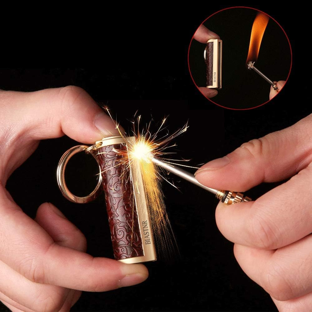 Permanent Match,Keychain Matchstick Fire Starter Immortal Lighter,Flint Match