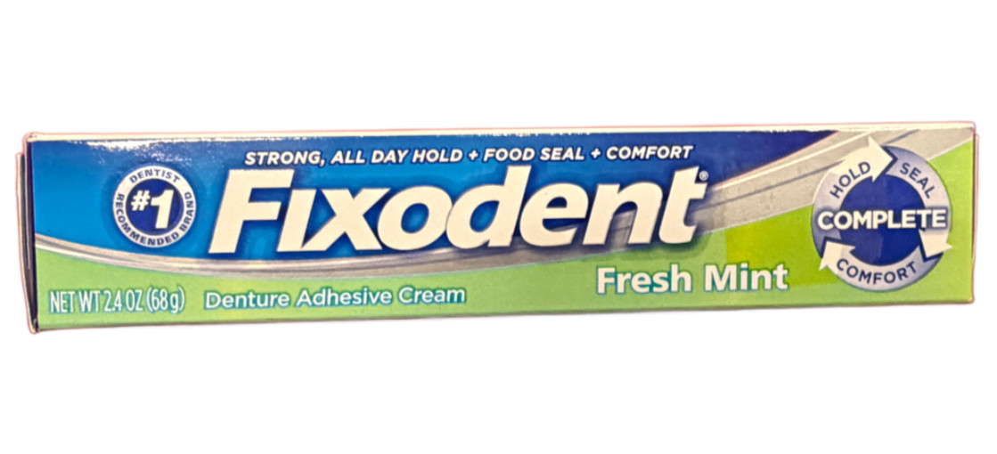 Fixodent Complete Denture Adhesive Cream Fresh Mint, 2.4 oz, NEW, 1 Box Original