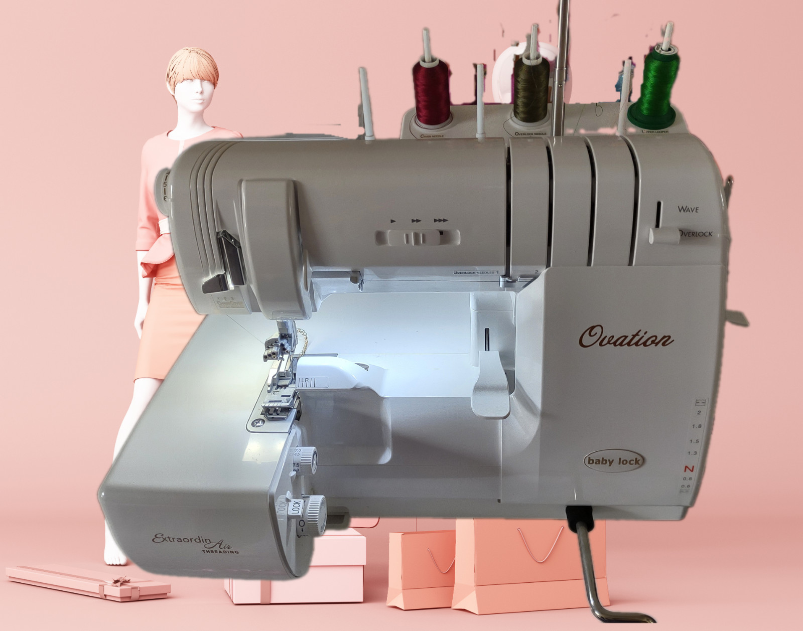 Baby Lock Ovation Serger BLES8 w/ 6 Foot Kit + Curved Foot Gently Used Orig. Box