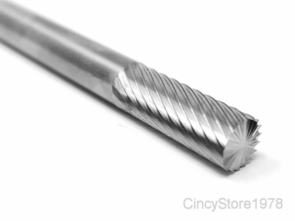 SB1S Cylindrical End Cut 1/4" Carbide Burr Bur Tool Die Grinder Bit 1/4" Shank