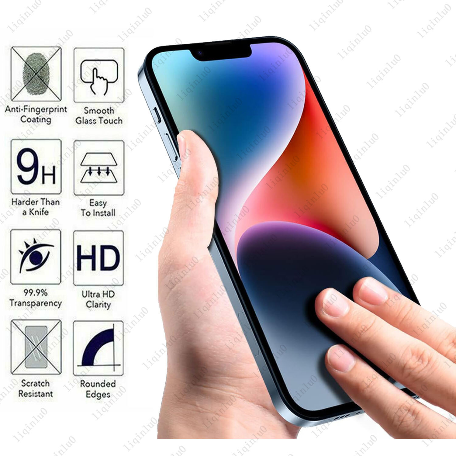 3 Pack 9H Tempered Glass Screen Protector For iPhone 14 Pro Plus 15 Pro Max Plus