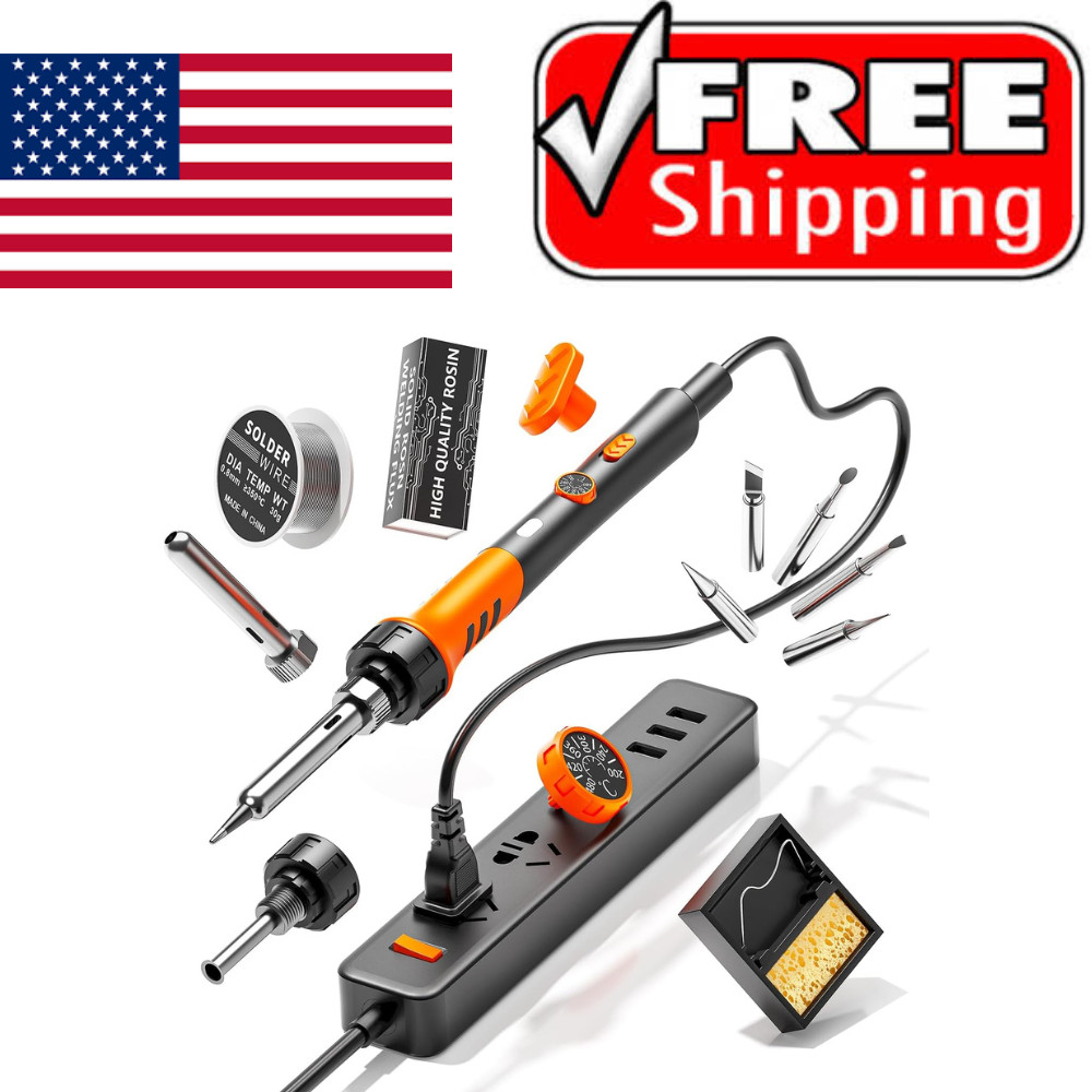 Cautin Para Soldar Estaño Electrico 110v Kit con Puntas Bomba de Desoldar 60W..