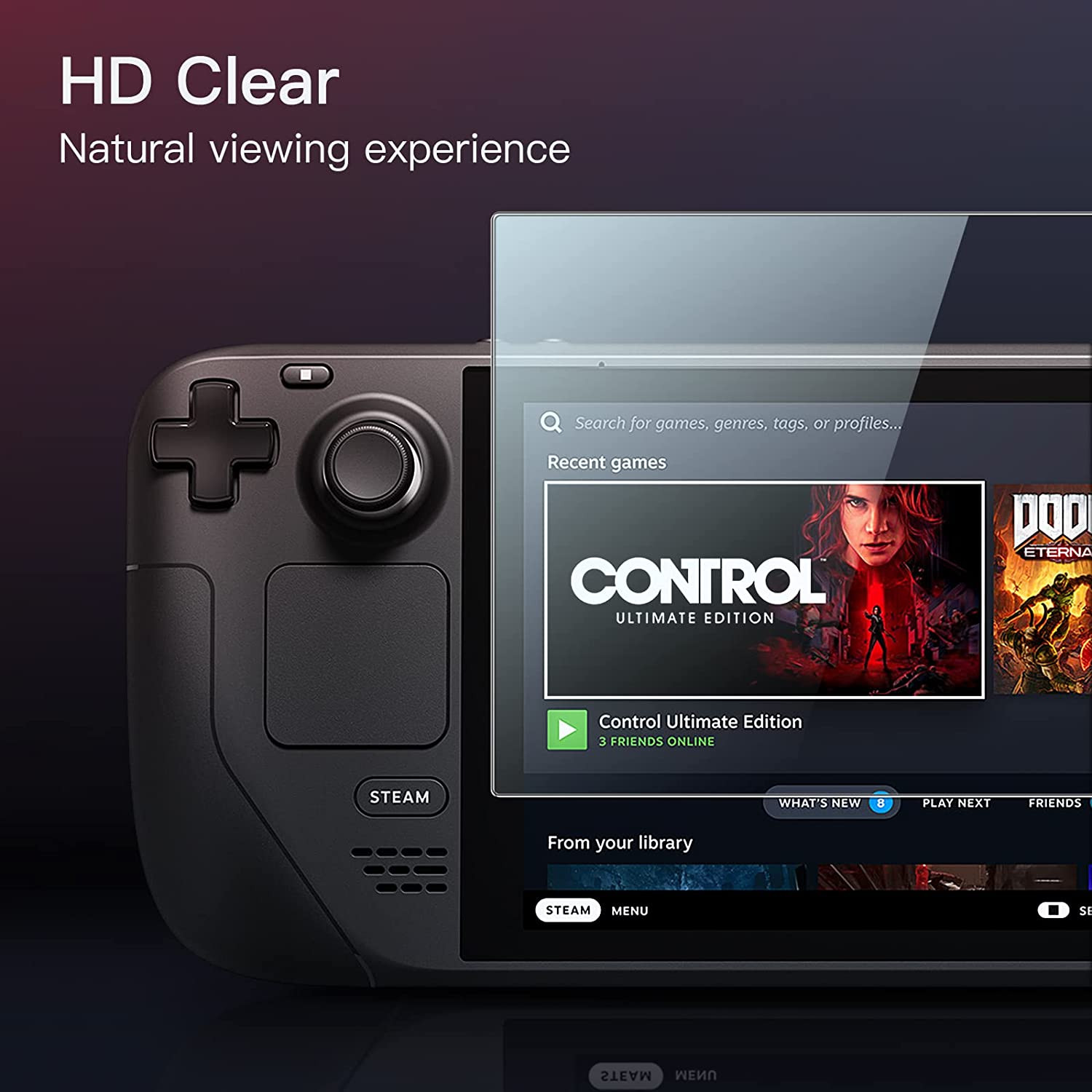 Jetech Screen Protector for Steam Deck OLED 7.4-Inch (2023) and Steam Deck