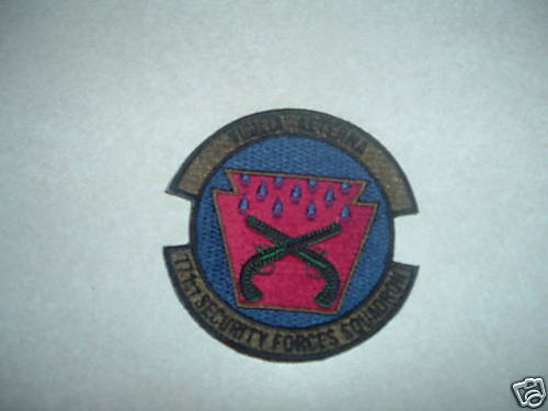 PATCH MILITARY US AIR FORCE 171ST SECURITY FORCES SQUADRON HOOK LOOP BACK