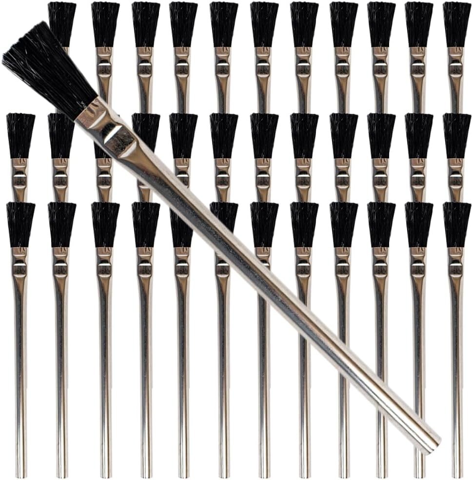Pro Grade - Acid Brushes - 36 Count 3/8 Inch Boar Hair Acid Flux Brushes