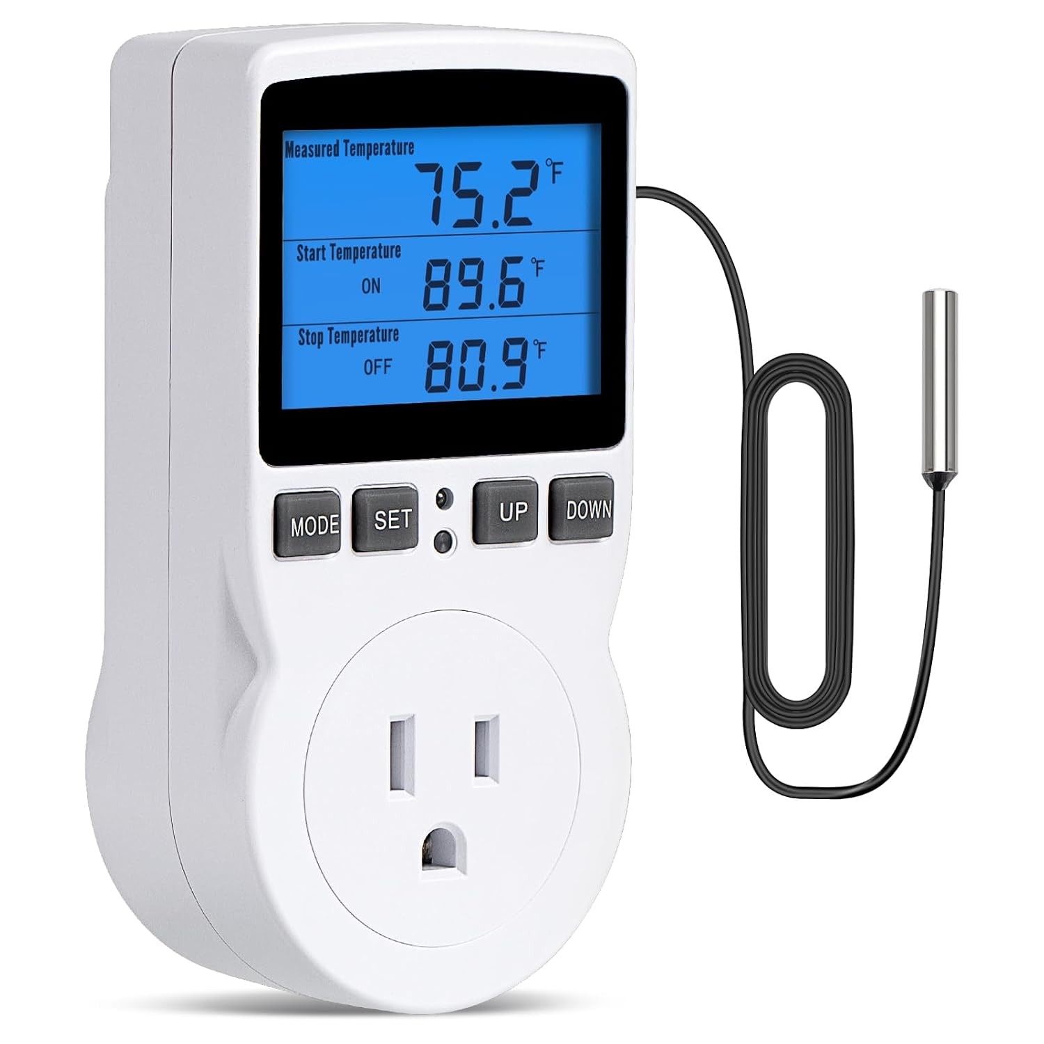 Digital Thermostat Temperature Controlled Plug in Outlet Smart Thermostat