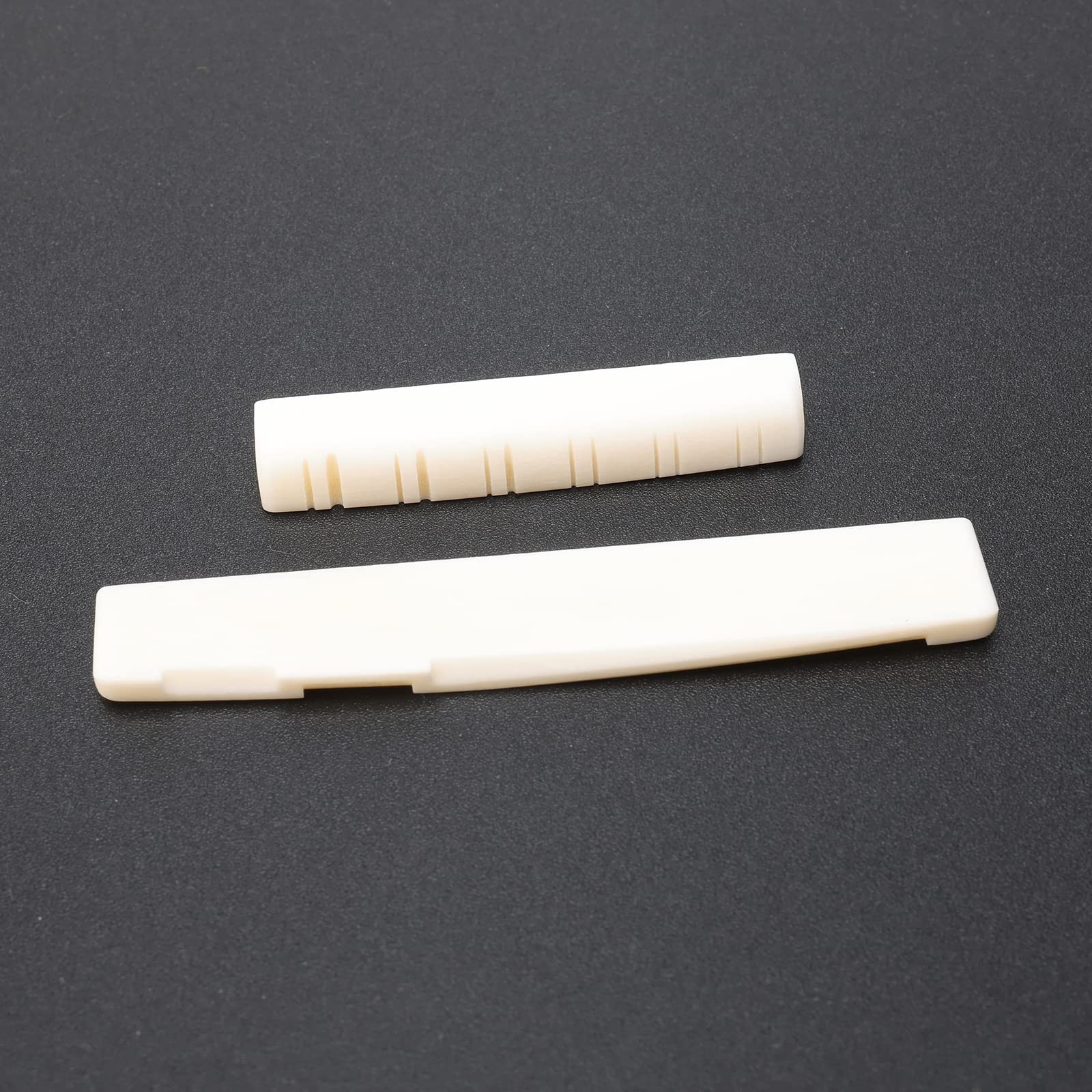 1 Set of 12 String Real Bone Slotted Saddle Nut Acoustic Guitar Parts
