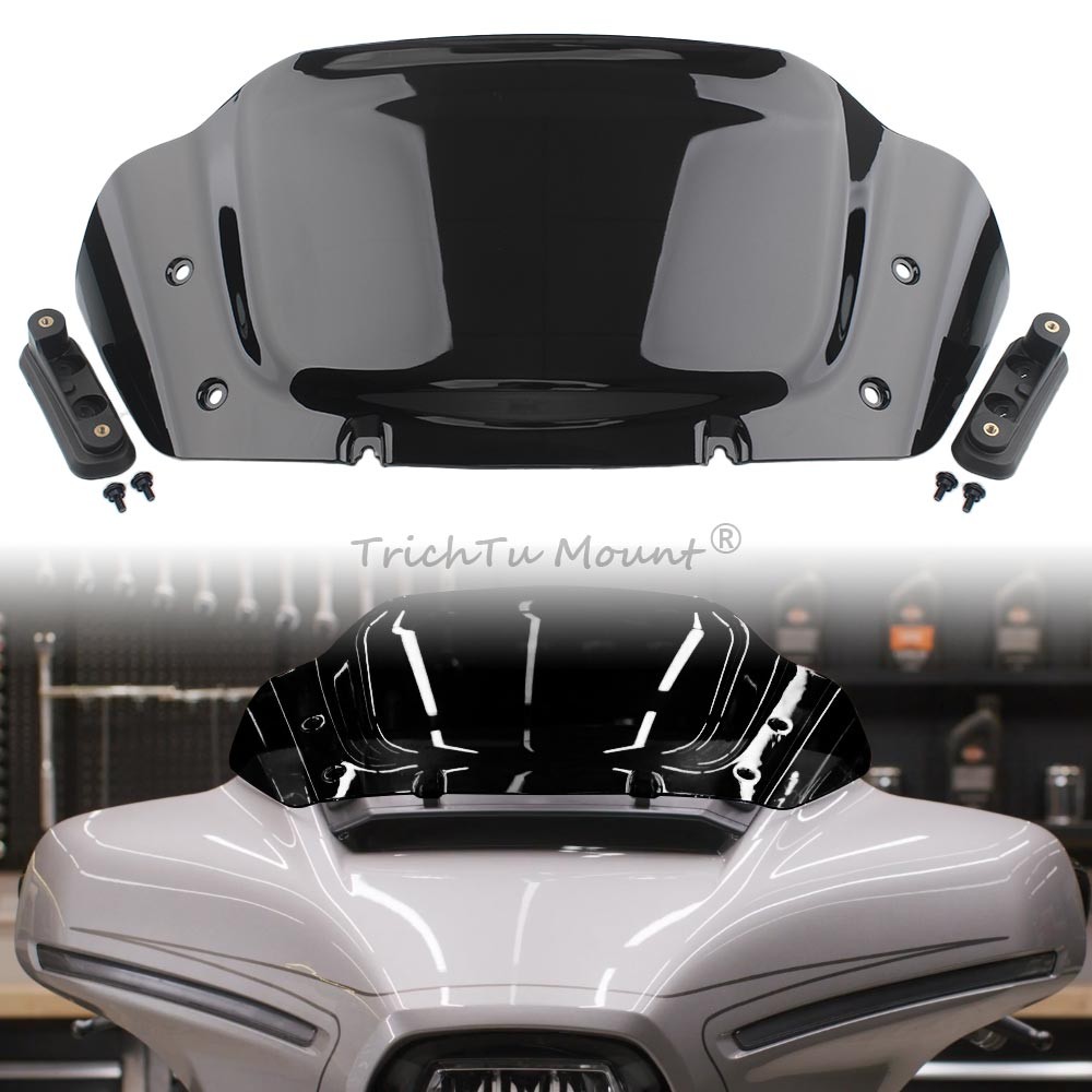10" Black Windshield Windscreen Deflector For Harley Street Glide FLHXSE CVO 23+