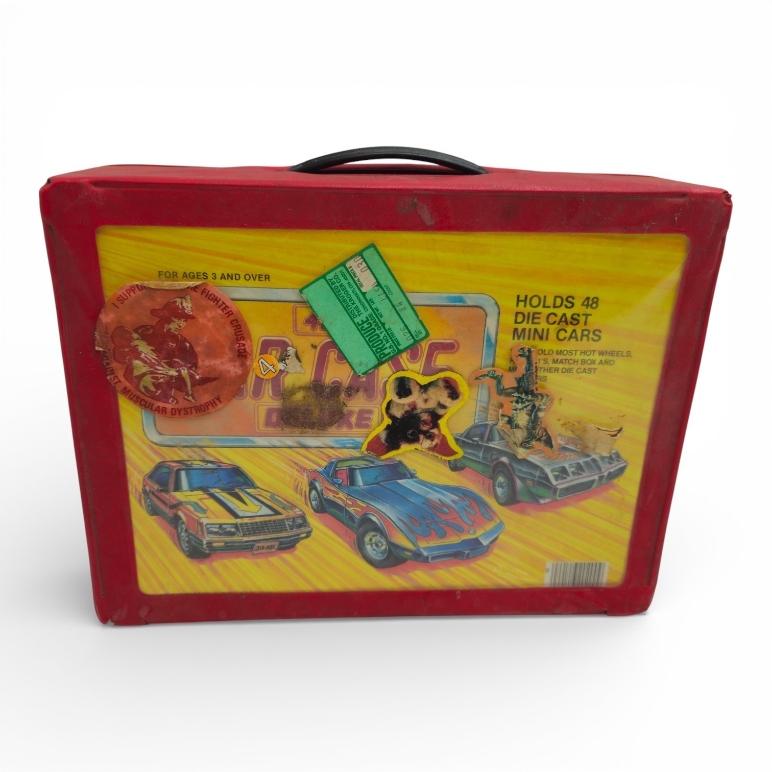 Vintage Car Case Deluxe Holds 48 Die Cast Cars Red Carry Case