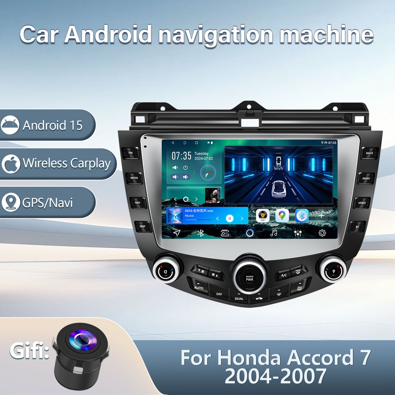 For 2003-2007 Honda Accord 9" Android 14 Carplay Car Stereo Radio GPS Navi WIFI
