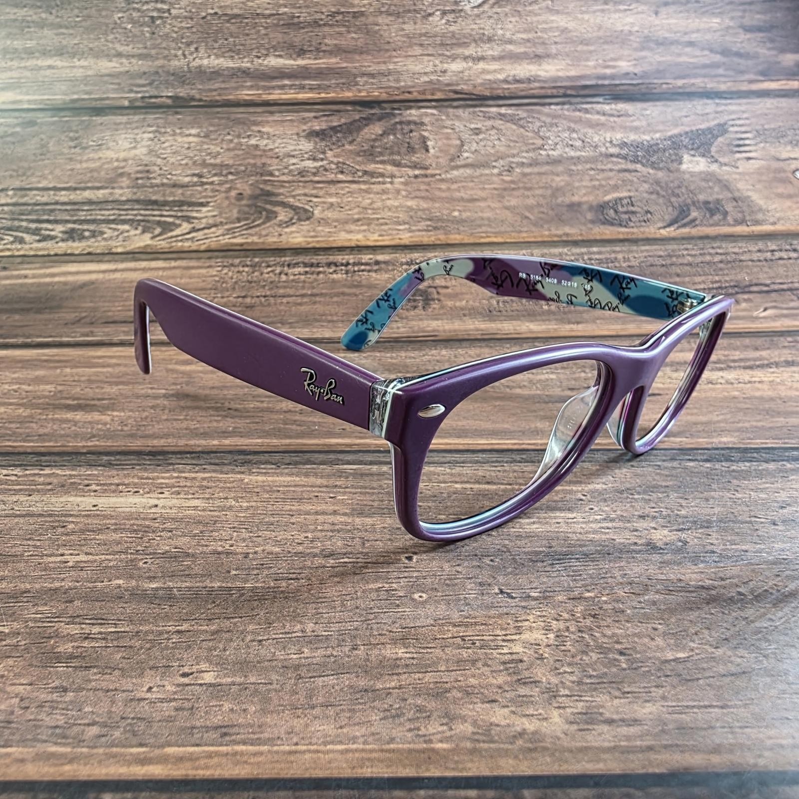 Ray-Ban RB 5184 5408 Purple New Wayfarer Eyeglasses 52-18-145 Graffiti Print
