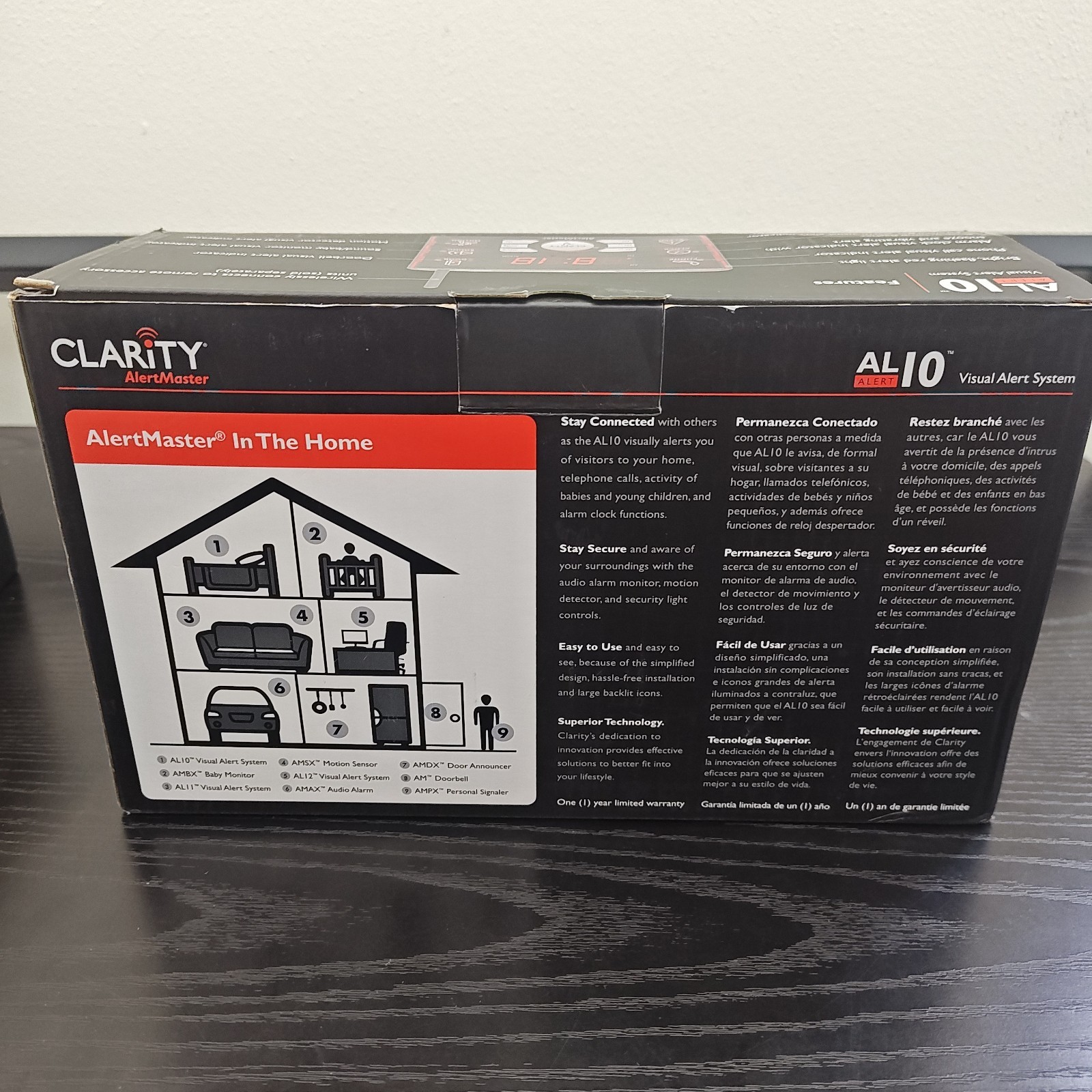 Clarity AlertMaster Visual Alert AL10 Base System AL12 Remote Receiver