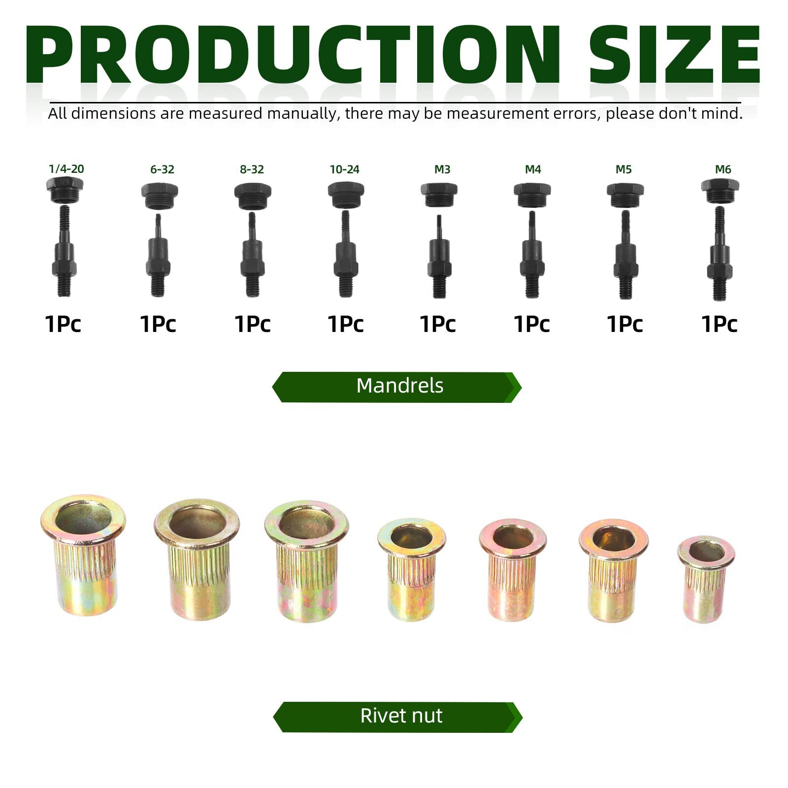240pcs Rivet Gun Kit Rivnut Thread Setting Tool Nut Setter NutSert Metric SAE