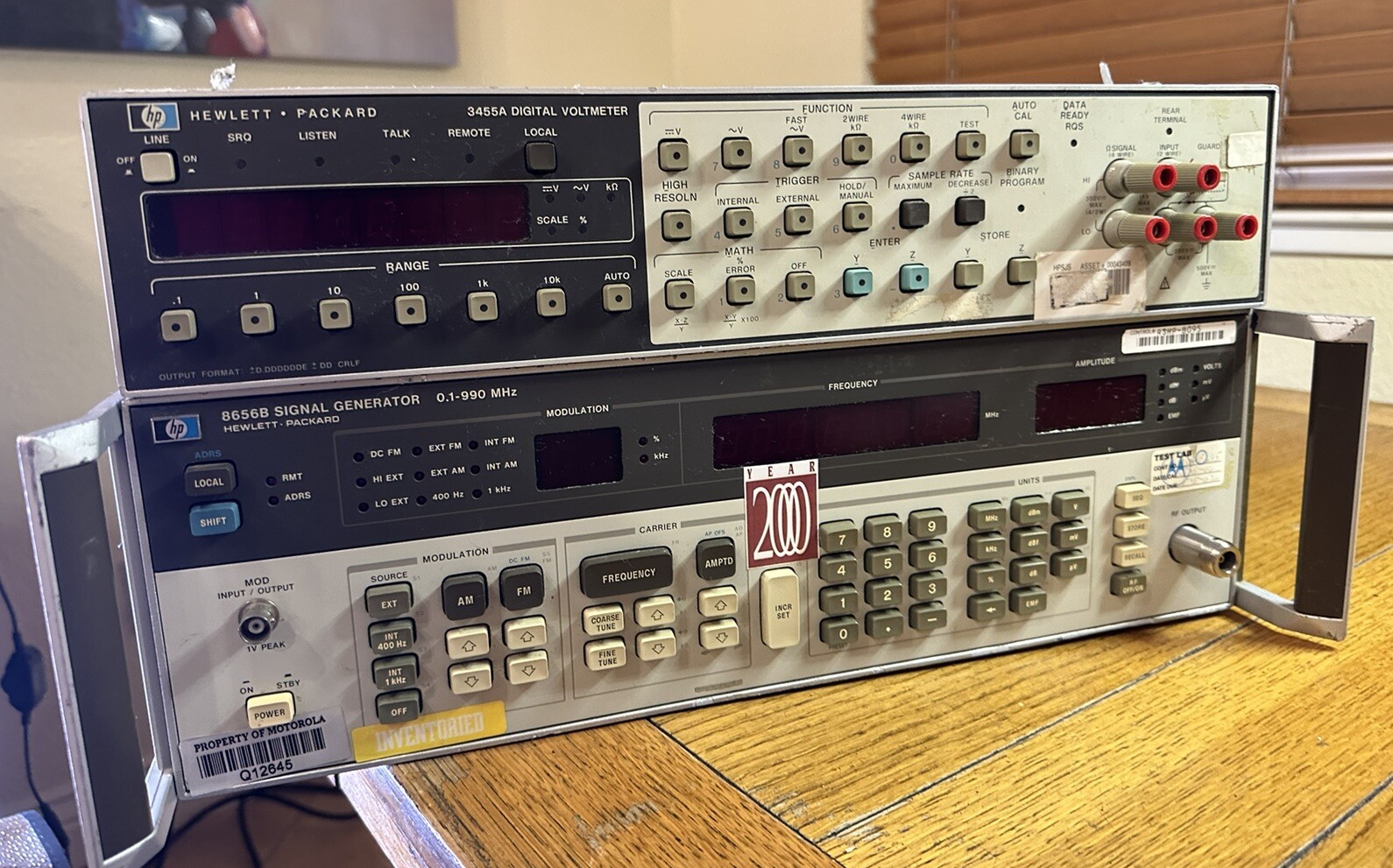 HP Hewlett Packard 8656B Signal Generator And 3455A DIGITAL VOLTMETER -
