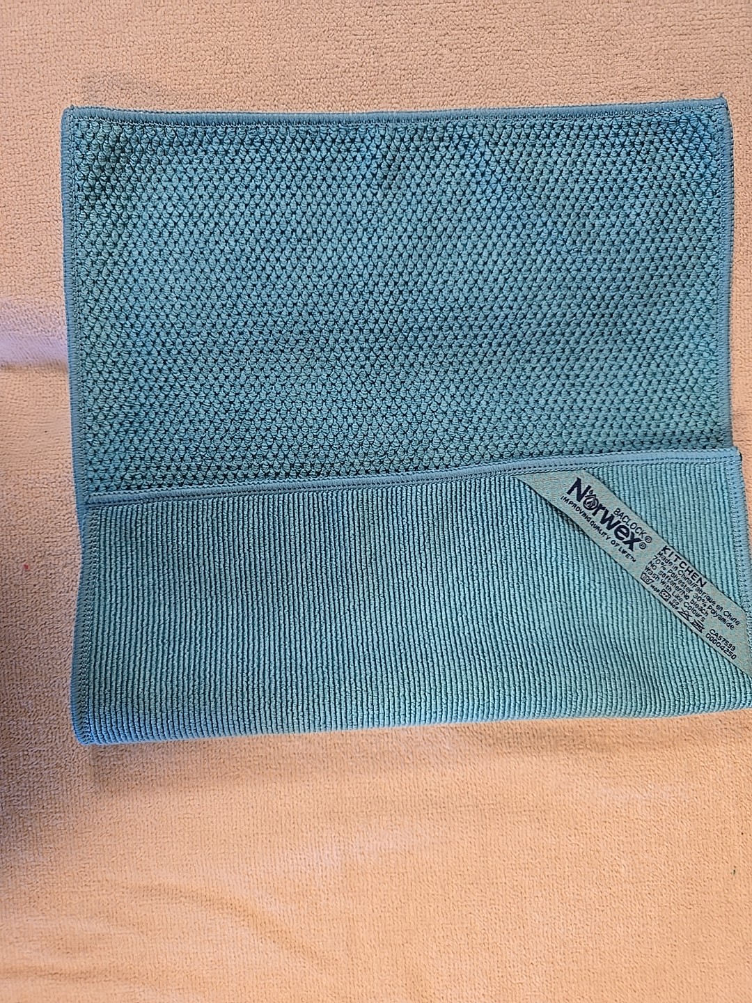 Norwex Kitchen Cloth Diamond with BacLock Turquoise, 13.78" x 10.24"