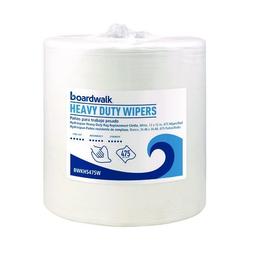 Boardwalk HS475W Hydrospun Wipers, Heavy Duty, 12 X 12, White, 475/roll