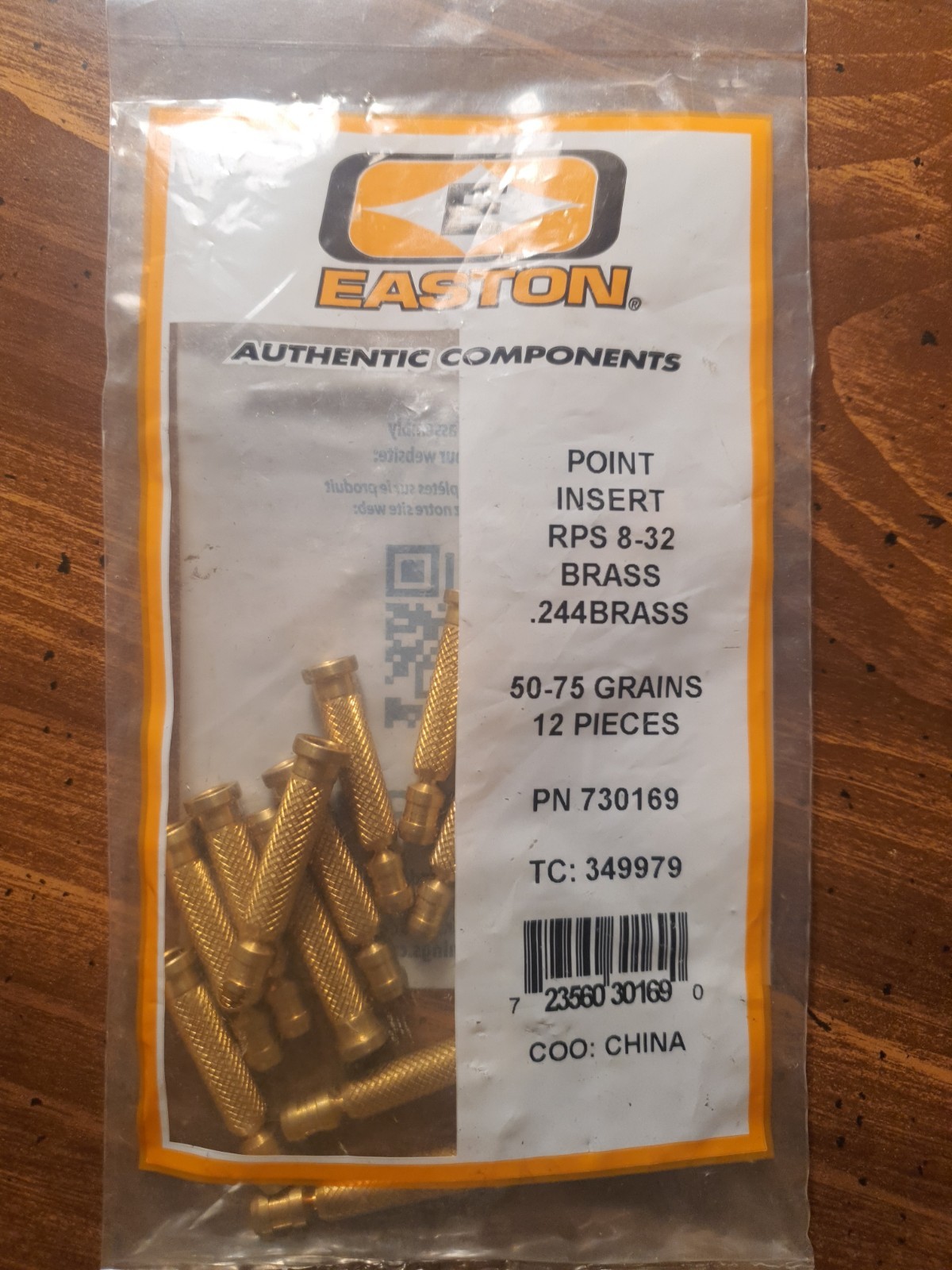 Easton Archery .244 Brass Inserts 50-75