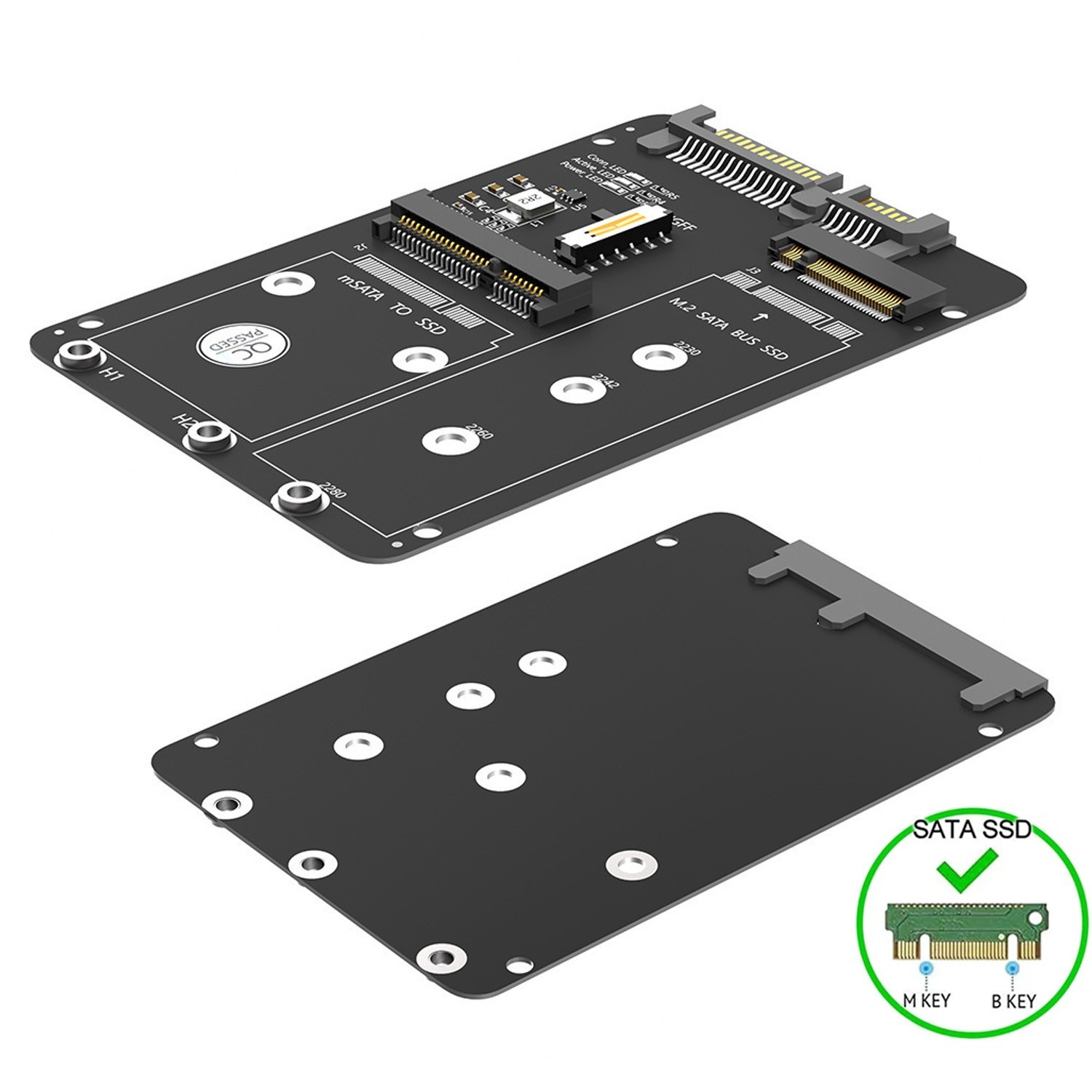 2.5" SATA to M.2 SSD Enclosure, High-Speed 6Gbps Converter Adapter for NGFF M.2