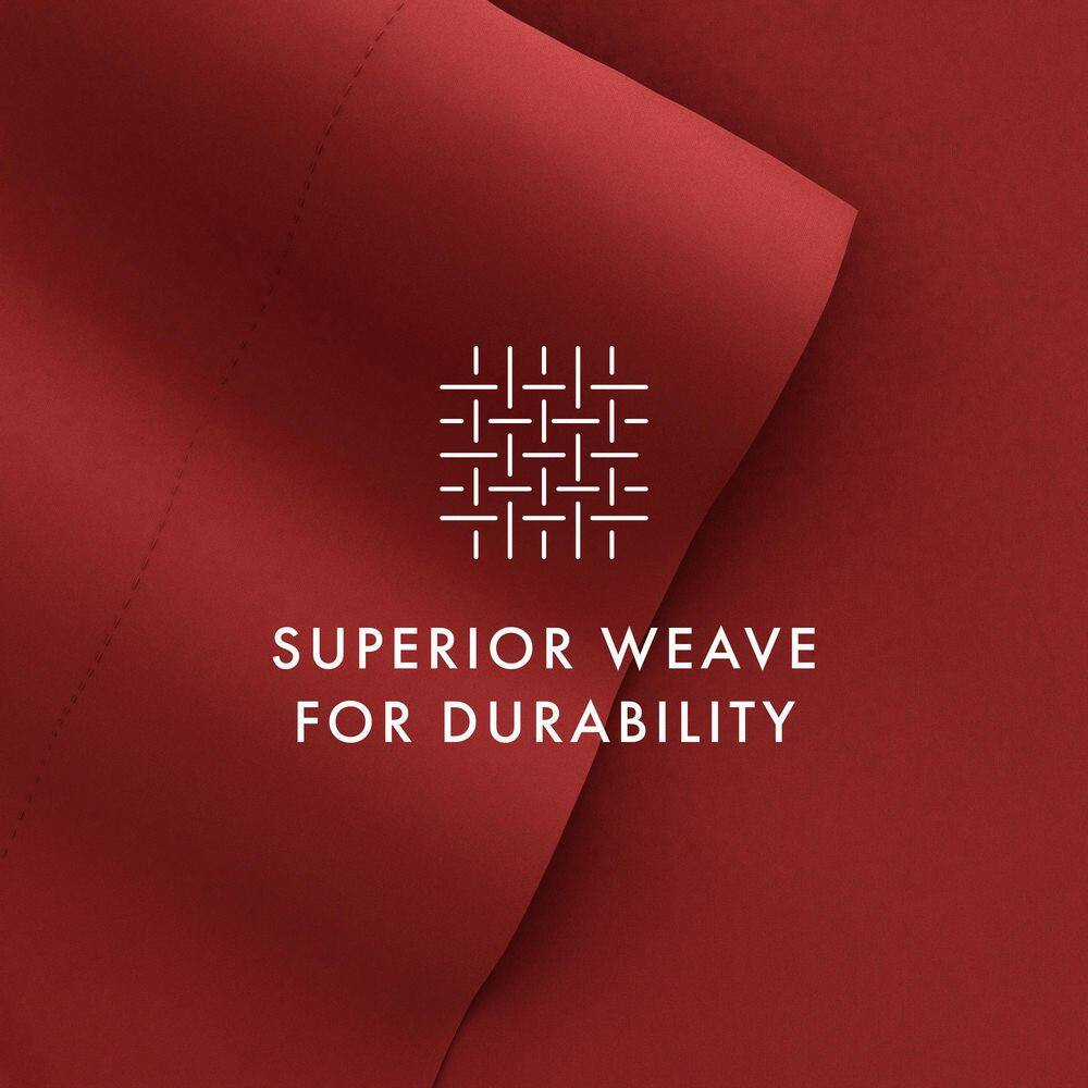 6-Piece Burgundy Solid Microfiber Twin Sheet Set Free Shipping New