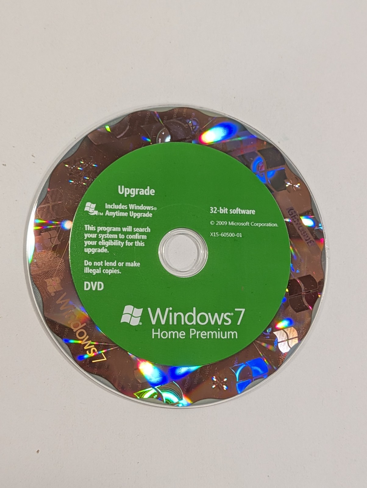 Microsoft Windows 7 Home Premium 32-bit DVD | DISC ONLY