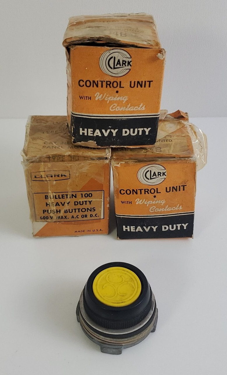 Clark Pushbutton J4B Yellow Panel Mount Control Unit Type H PACK OF 4