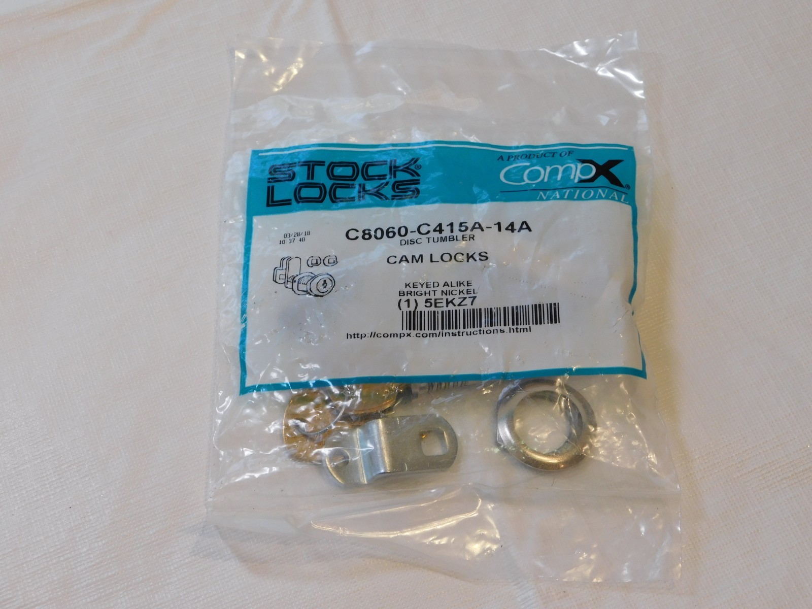 CompX National C8060-C415A-14A Disc Tumbler Cam Lock Keyed Alike (1)5EKZ7