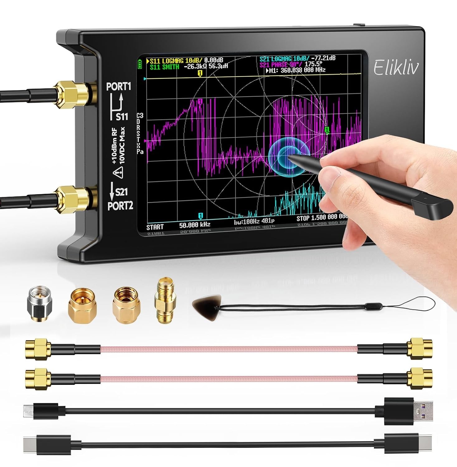 Portable NanoVNA-H4 Vector Network Analyzer