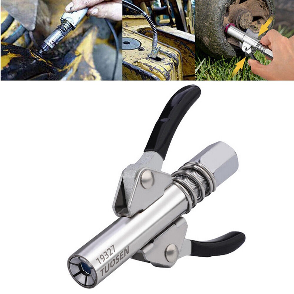 Grease Tool Coupler Quick Lock and Release Double Handle 10000 PSI High Pressure