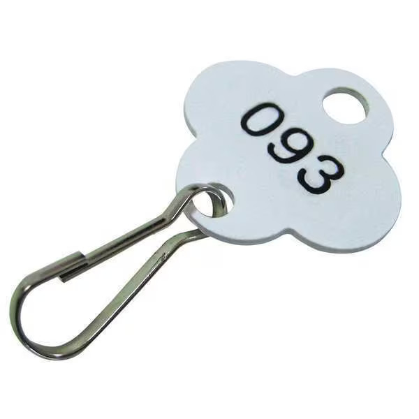 Key Tag, White, Plastic, Shamrock, Nickel Plated 100 PK