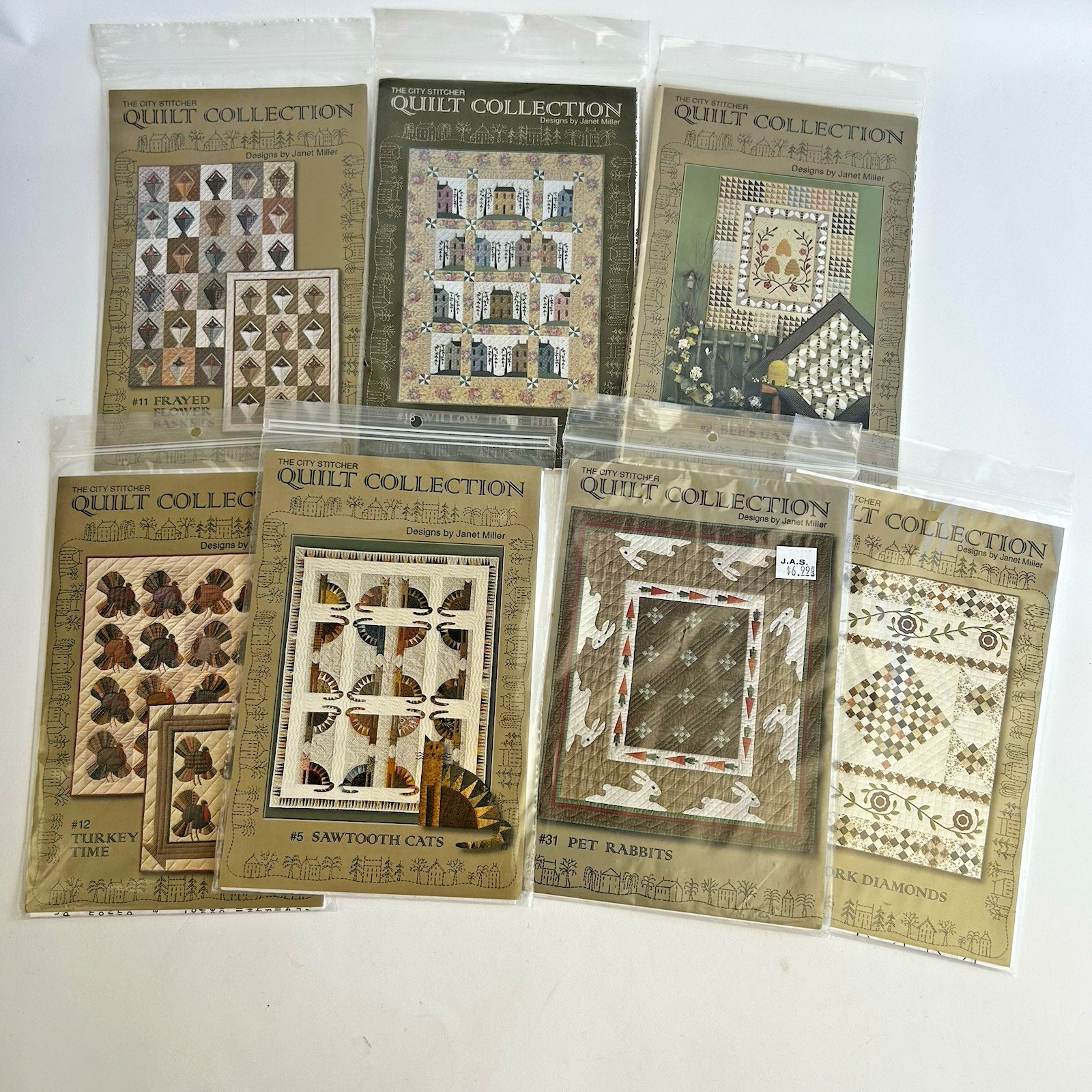 Quilt Patterns Vintage Lot of 7 City Stitcher Collection Janet Miller READ