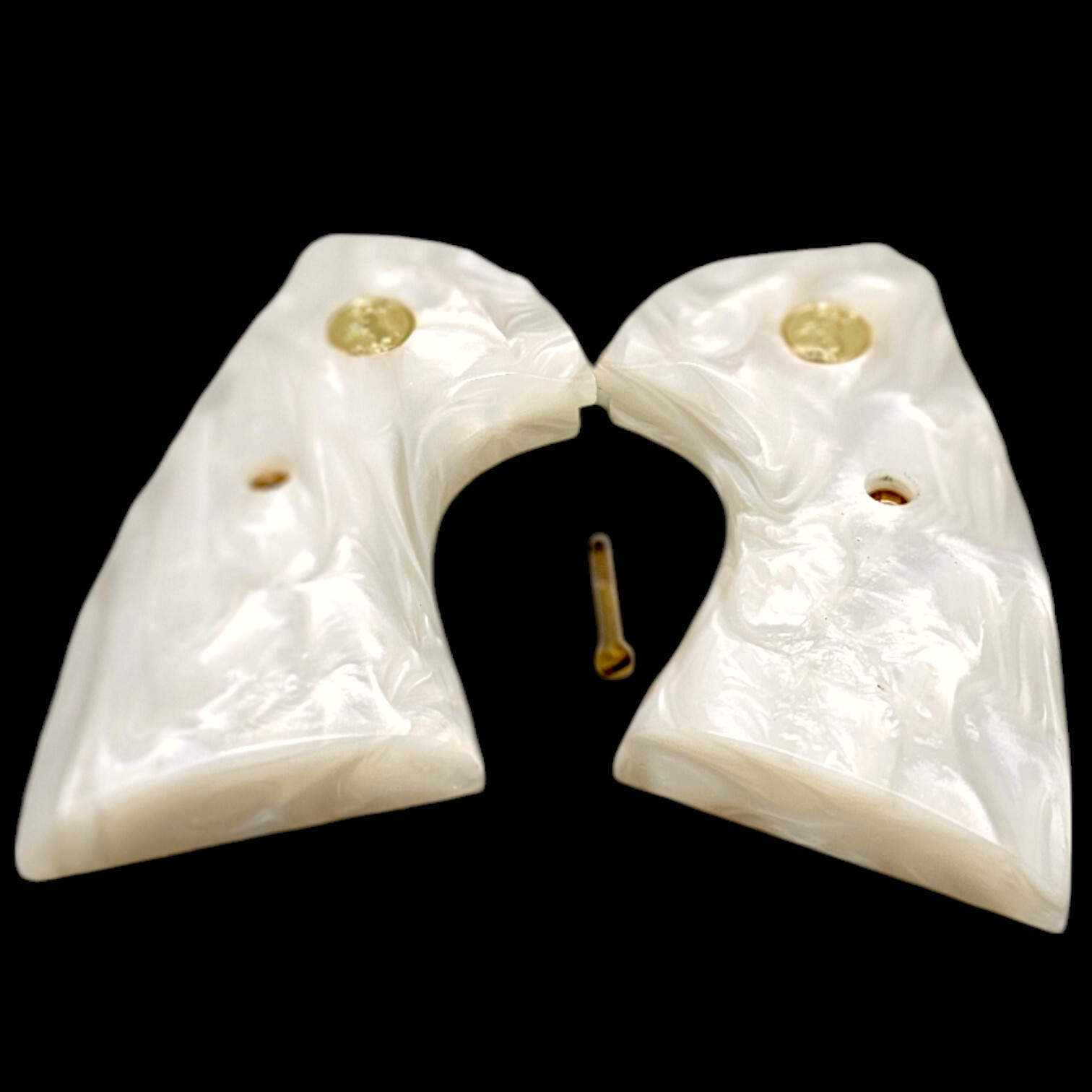 Luxury White Pearl Grips for Colt Python / Anaconda – 24K Gold COLT medallion