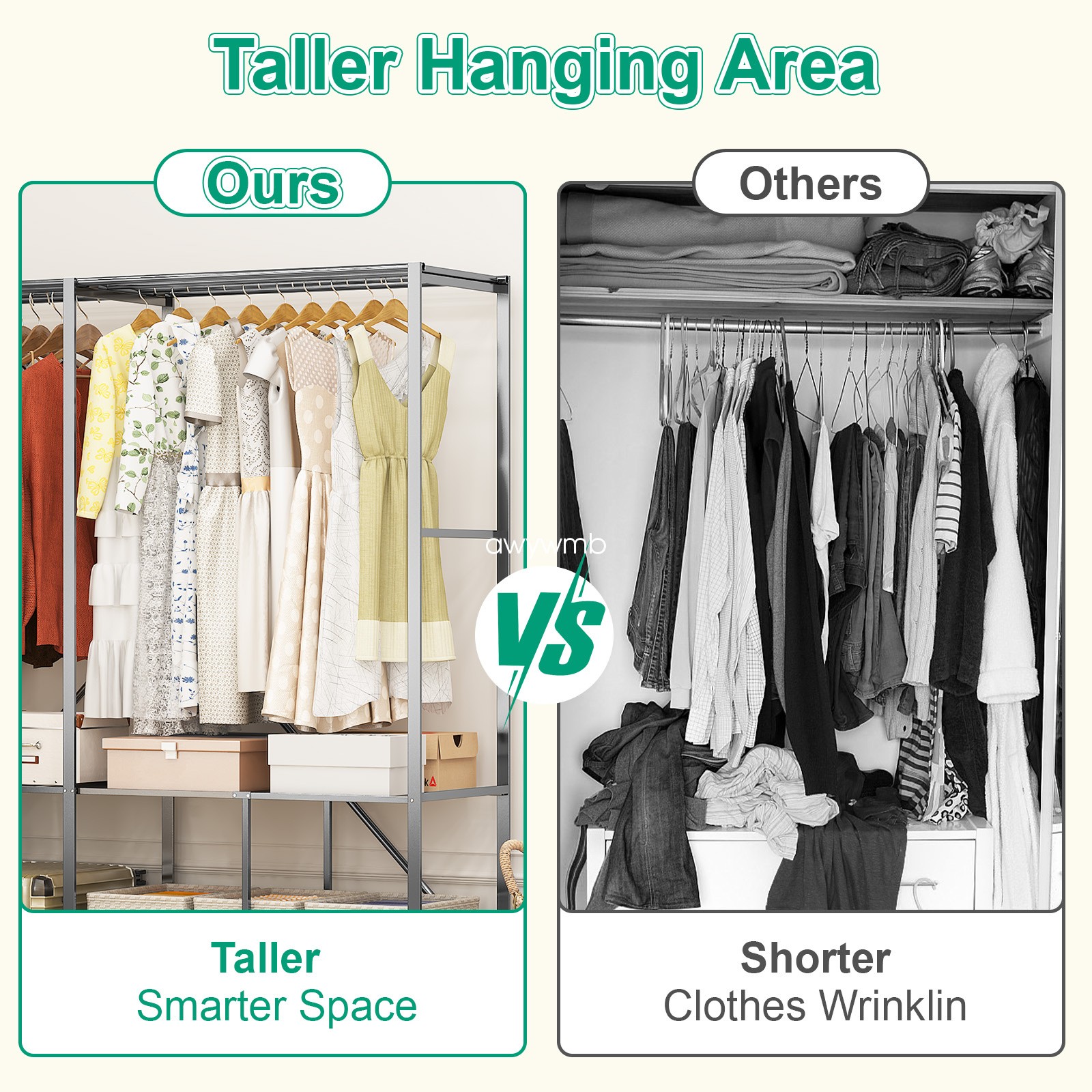 Portable Closet Wardrobe,Wardrobe Closet Organizer w/ Oxford Cloth Fabric Cover