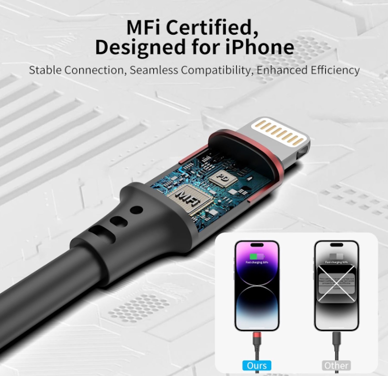 Lightning Mfi Certified iphone Charger Cable (2-pack), USB-A to Lightning 8 inch