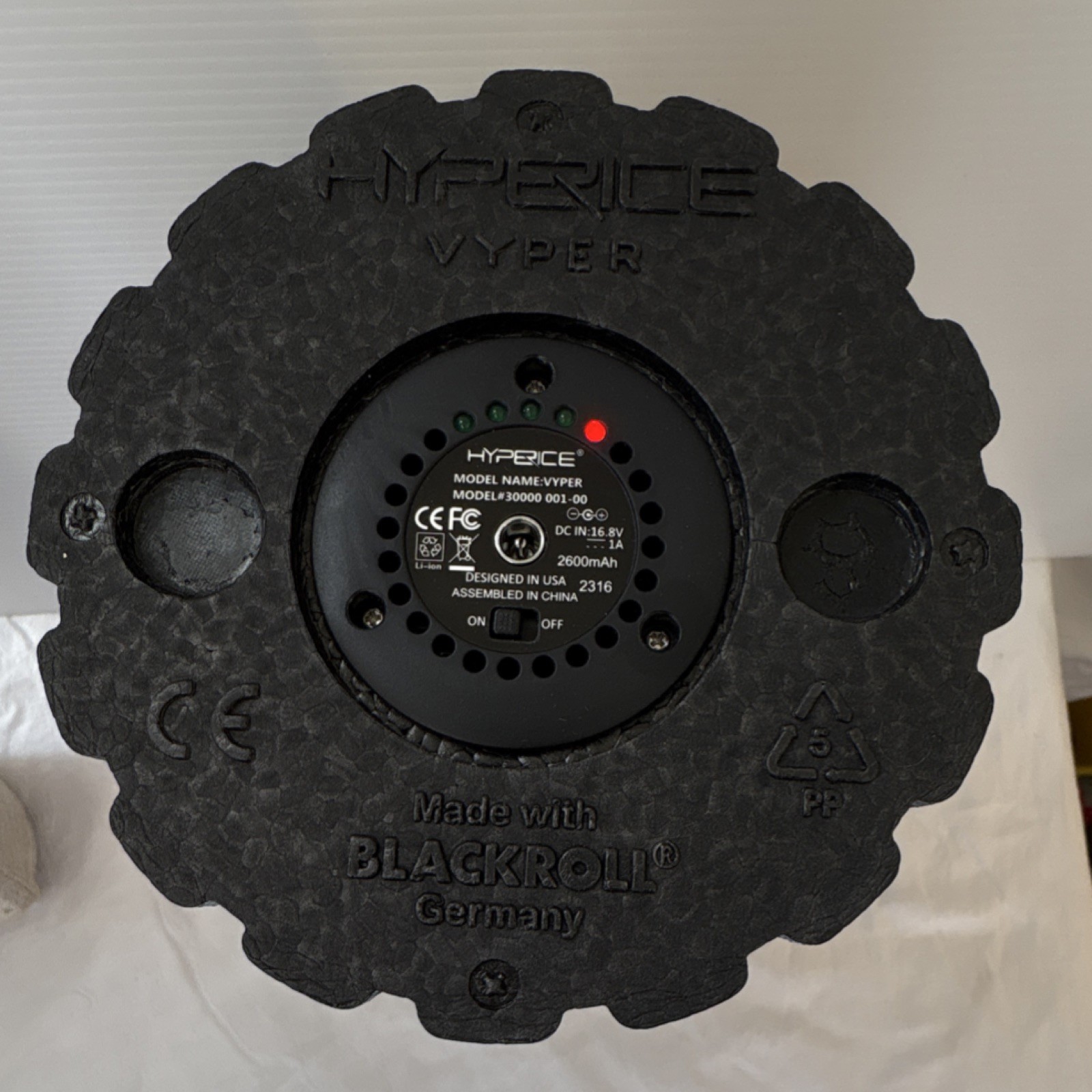 Hyperice Vyper Vibrating Foam Roller Black Vibration Technology