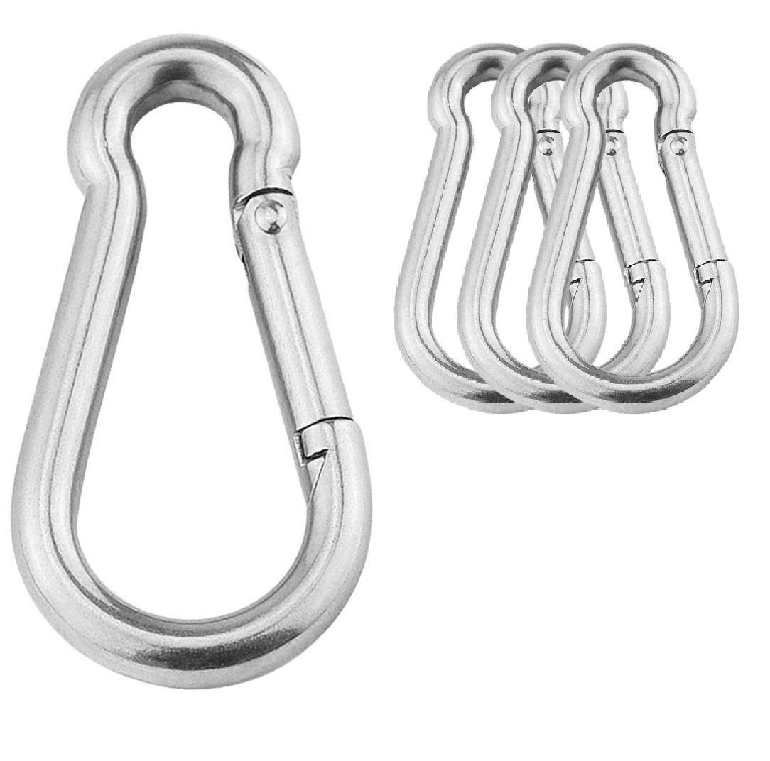 3.1 Inch M8 Steel Spring Snap Hook, Holds to 396lb/180kg (Max) for Gym,Exerci...