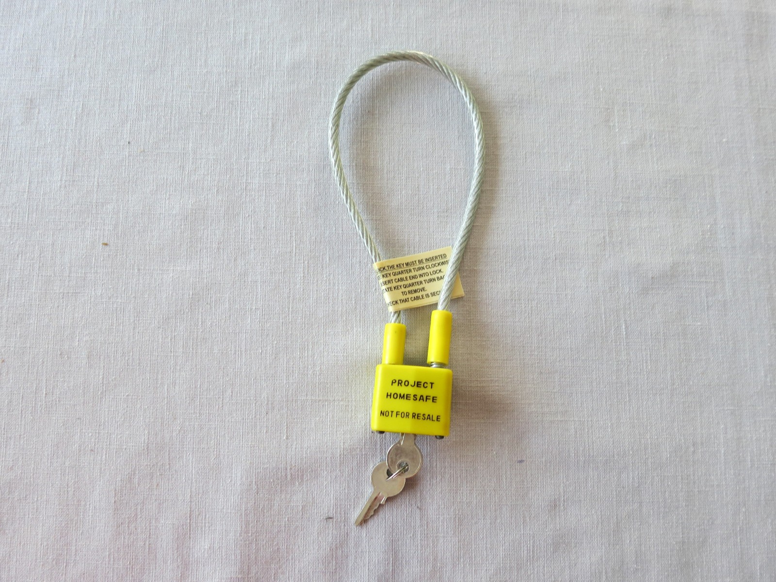 Project HomeSafe Gun Lock With Cable Padlock and Two (2) Keys, New