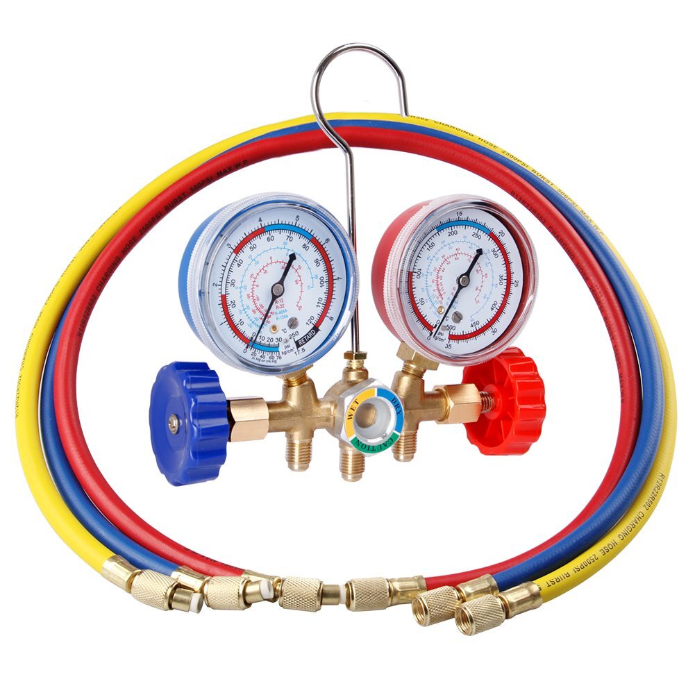 AC Diagnostic Manifold Freon Gauge Charging A/C